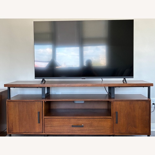 Used Raymour & Flanigan Chester Dark Brown Wood Media Storage for sale on AptDeco