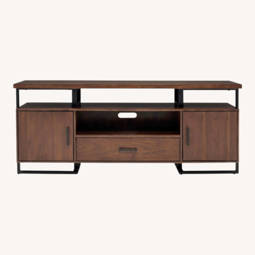 Used Raymour & Flanigan Chester Dark Brown Wood Media Storage for sale on AptDeco