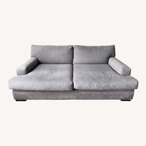 Used Raymour & Flanigan Bayside Gray Sofa + 4 Pillows for sale on AptDeco