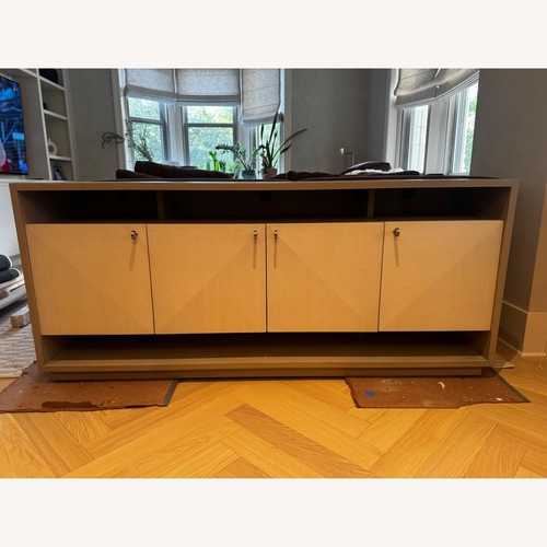 Used Bernhardt Axiom Light Gray Wood Media Storage for sale on AptDeco