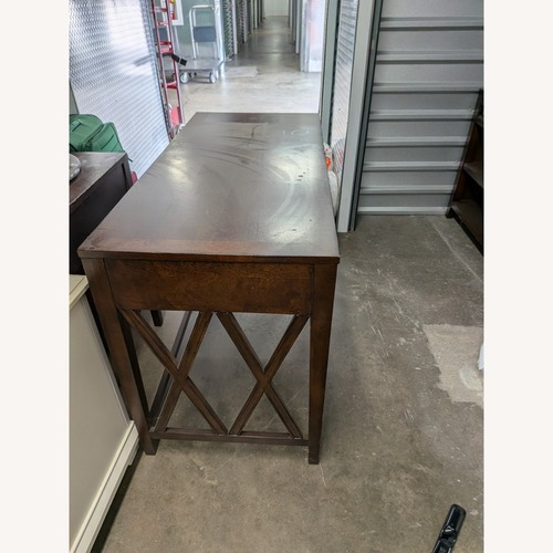 Used Havertys Dark Brown Wood Desk for sale on AptDeco