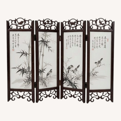 Used Asian Style Folding Screen Decor Desktop Divider for sale on AptDeco