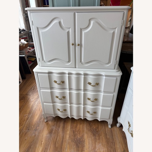 Used Vintage/Antique Finds White Wood Armoire for sale on AptDeco