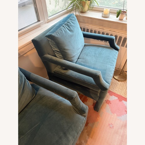 Used Pair Anthropologie Delaney Velvet Armchairs for sale on AptDeco
