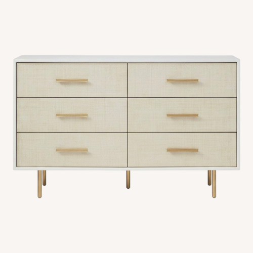 Used West Elm Margot Raffia 6-Drawer Dresser (56") for sale on AptDeco