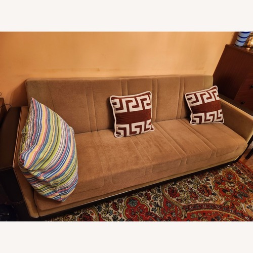 Used Light Brown Fabric Futon for sale on AptDeco