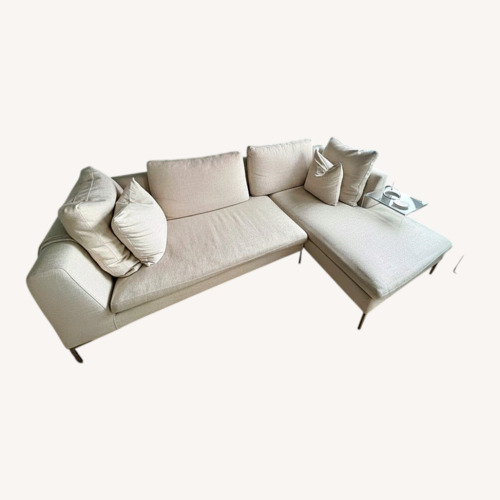 Used B&B Italia Charles style Natural Linen 2 pc Sofa for sale on AptDeco