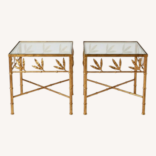 Used Pair of Vintage 1960s Cocktail Tables Gold for sale on AptDeco