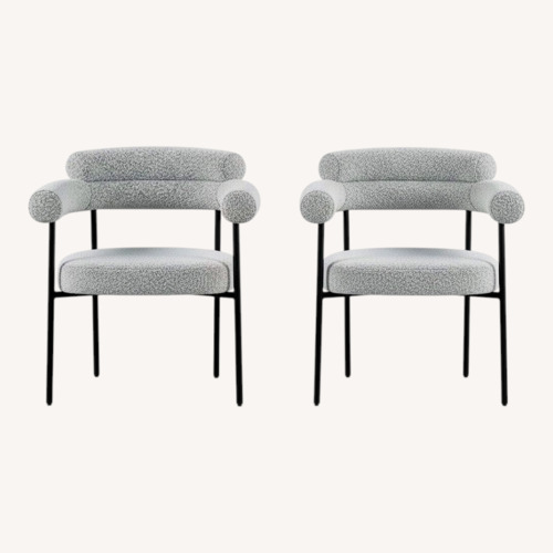 Used Boucle Upholstered Arm Chairs Set of 2 for sale on AptDeco