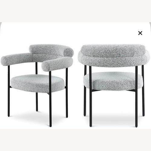 Used Boucle Upholstered Arm Chairs Set of 2 for sale on AptDeco