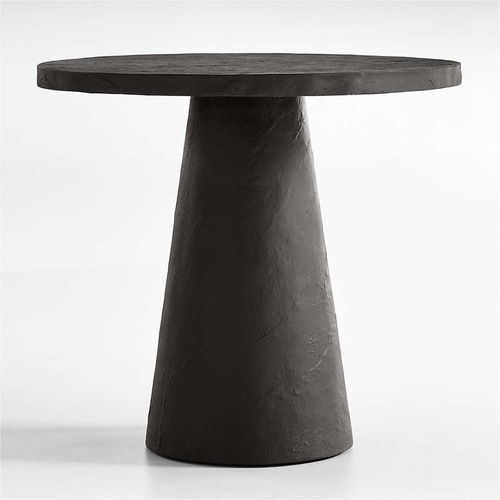 Used Crate & Barrel Willy 32" Charcoal Round Pedestal Dining Table by Leanne Ford for sale on AptDeco