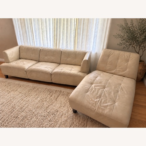 Used Chateau d’Ax Leather Sofa Chaise for sale on AptDeco
