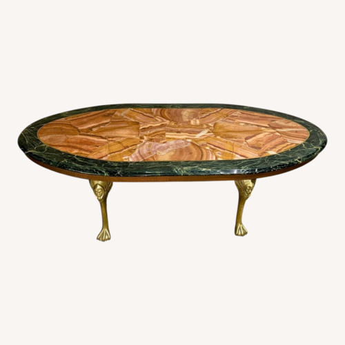 Used Vintage Muller’s Onyx & Brass Coffee Table for sale on AptDeco