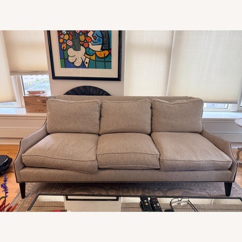 Used Robin Bruce Light Brown Fabric 3+ Seater Sofa for sale on AptDeco