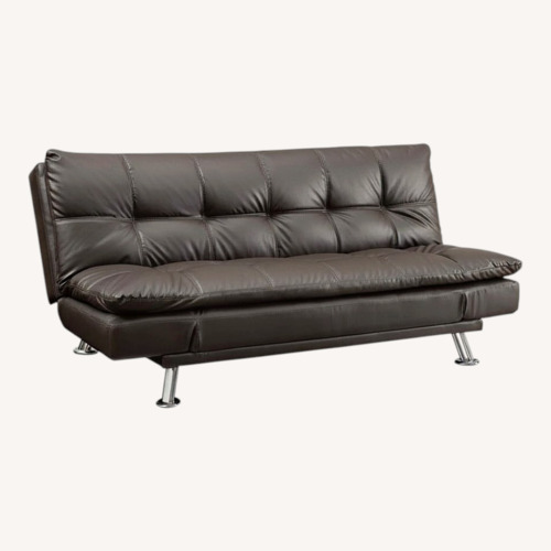 Used Faux Leather Futon / Convertible Sleeper Sofa for sale on AptDeco