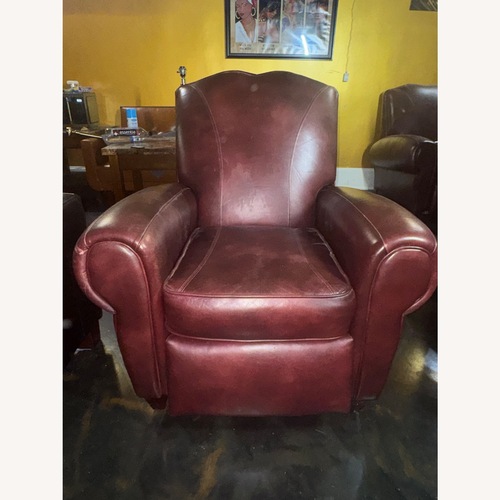 Used 2 Burgundy Leather Style Lounge Chairs for sale on AptDeco