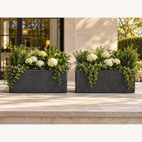 Used Restoration Hardware Paxos Square Planters - Set of 2 for sale on AptDeco