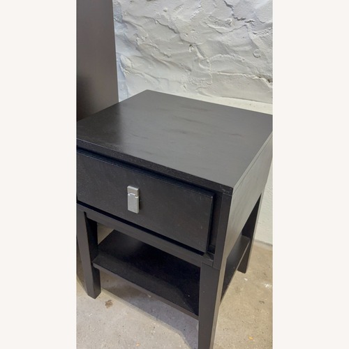 Used West Elm Niche Dark Brown Wood Nightstand for sale on AptDeco