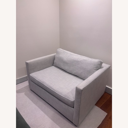 Used West Elm Harris Light Gray Fabric Chair and a Half for sale on AptDeco