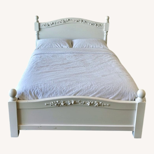 Used Hand-painted Carved Wood Bed for sale on AptDeco