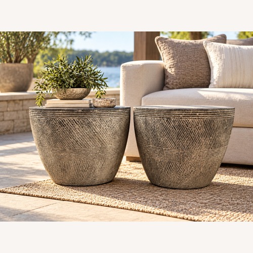 Used Restoration Hardware Vetro Side Tables - Set of 2 for sale on AptDeco