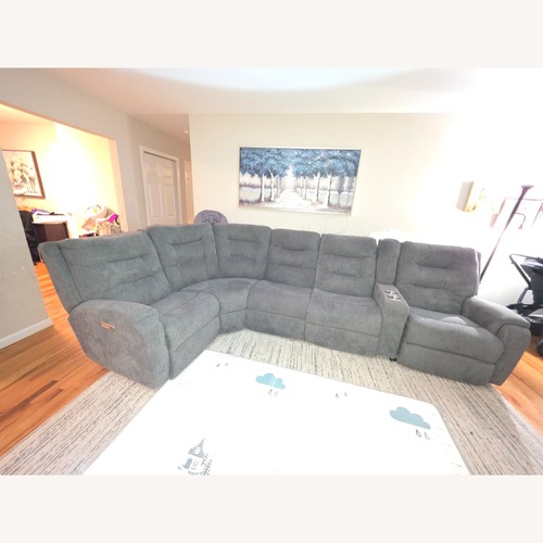 Used FlexSteel Gray Reclyner Sectional Sofa for sale on AptDeco