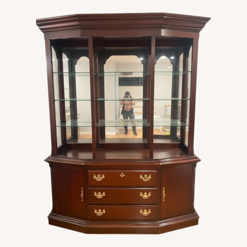 Used Vintage/Antique Finds Dark Brown Wood Wall Unit for sale on AptDeco