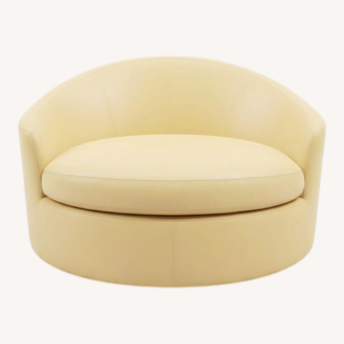Used Ekornes Light Brown Leather Chair and a Half for sale on AptDeco