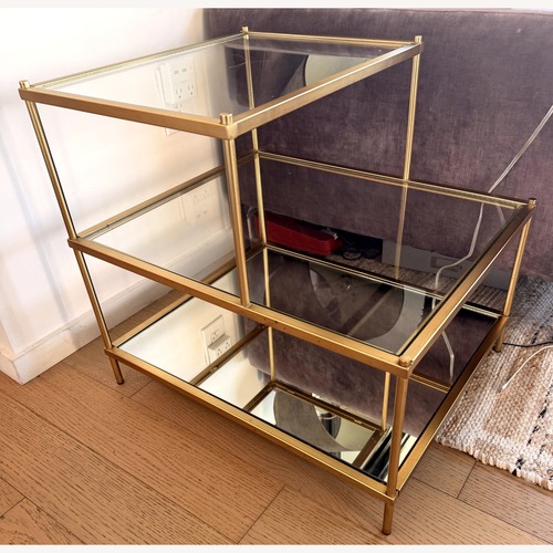 Used West Elm Terrace Gold Glass Side Tables for sale on AptDeco