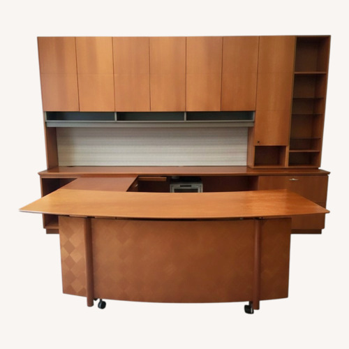 Used Vintage/Antique Finds Dark Brown Wood Desk for sale on AptDeco