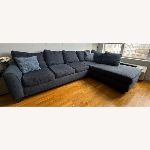 Used Blue Sectional Sofa with Chaise for sale on AptDeco