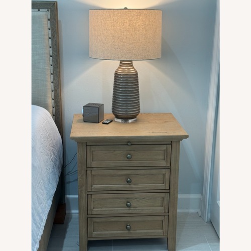 Used West Elm Light Gray Wood Nighstand for sale on AptDeco