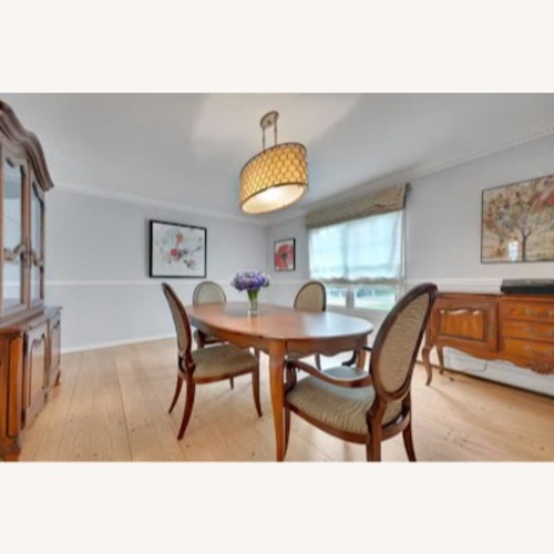 Used Ethan Allen Dark Brown Wood Dining Table for sale on AptDeco