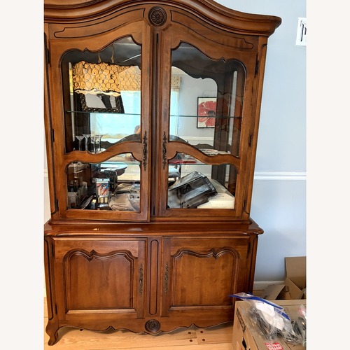 Used Ethan Allen Dark Brown Wood Dining Chairs for sale on AptDeco