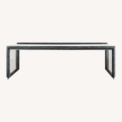 Used Restoration Hardware Waterfall Glass & Iron Coffee Table for sale on AptDeco