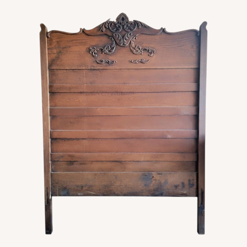 Used Vintage/Antique Finds Dark Brown Wood Headboard for sale on AptDeco