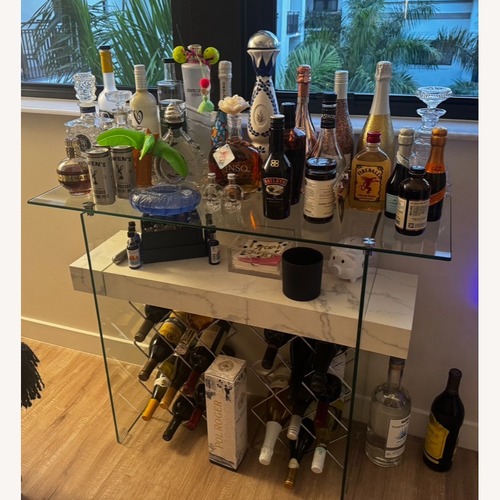 Used Transparent Glass Bar Cart for sale on AptDeco