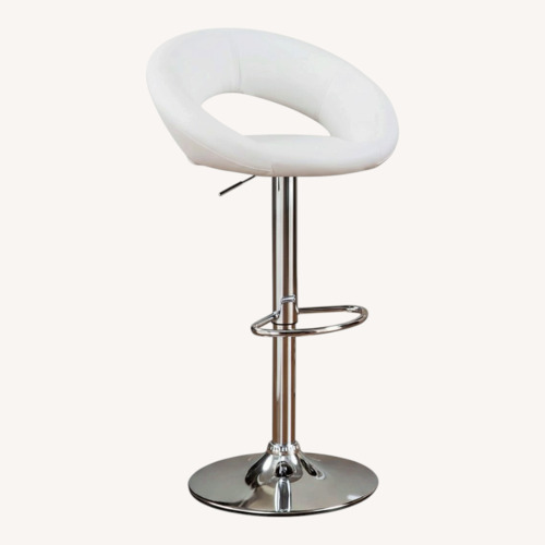 Used Poundex White Faux Leather Stools for sale on AptDeco