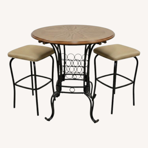 Used Dark Brown Metal Dining Set for sale on AptDeco