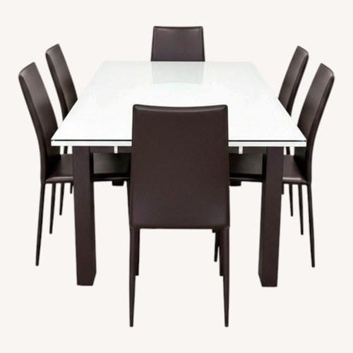 Used Bontempi Casa Italia White Glass Dining Set for sale on AptDeco