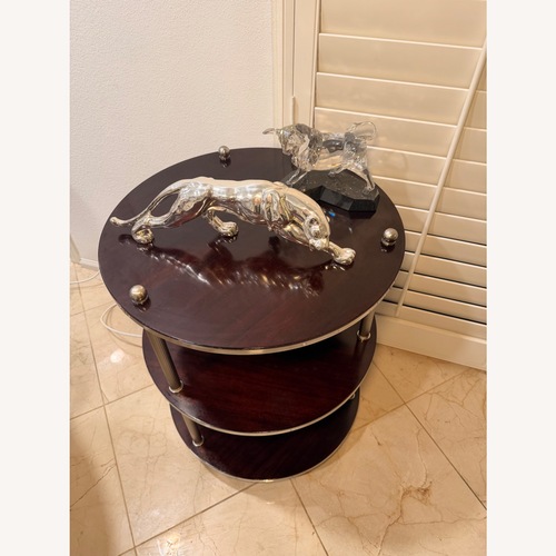Used Vintage/Antique Finds Dark Brown Wood Side Table for sale on AptDeco