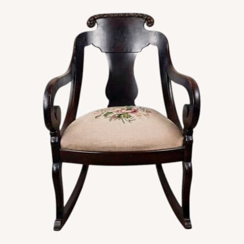 Used Antique Rocking Chair with Needlepoint Seat for sale on AptDeco