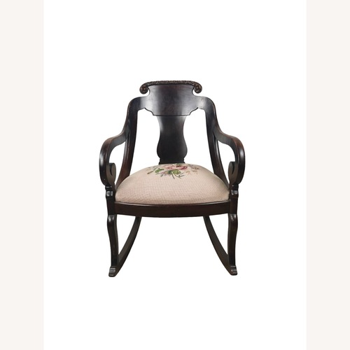 Used Antique Rocking Chair with Needlepoint Seat for sale on AptDeco