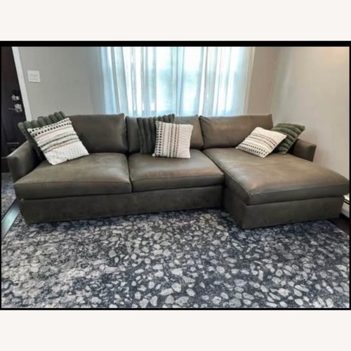 Used Crate & Barrel Deep Lounge Leather 3 Piece Sofa for sale on AptDeco