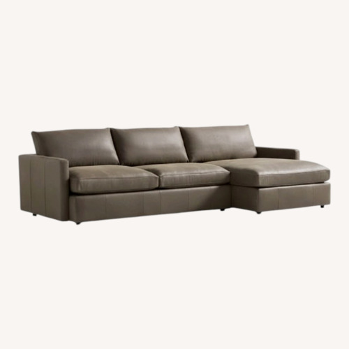 Used Crate & Barrel Deep Lounge Leather 3 Piece Sofa for sale on AptDeco