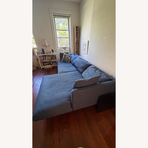 Used Joybird Lewis Blue Fabric 2 Piece Sectional for sale on AptDeco