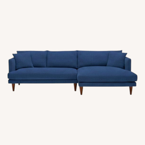 Used Joybird Lewis Blue Fabric 2 Piece Sectional for sale on AptDeco