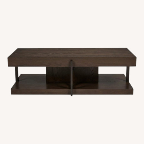 Used Dark Brown and Metal Coffee Table for sale on AptDeco