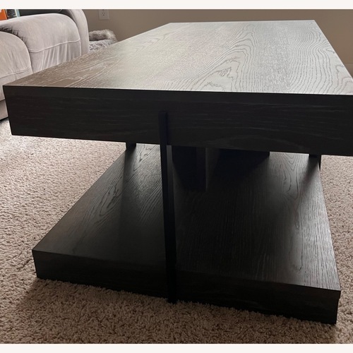 Used Dark Brown and Metal Coffee Table for sale on AptDeco