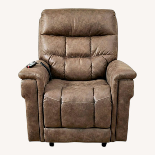 Used VivaLift! Light Brown Leather Power Recliner for sale on AptDeco